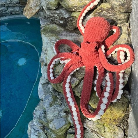 Crochet Amigurumi Jumbo Octopus Handmade Jumbo Octopus, Crochet Anchor, Giant Crochet, Bernat Blanket, Crochet Octopus, Bernat Blanket Yarn, The Octopus, Blanket Yarn, Joann Fabrics