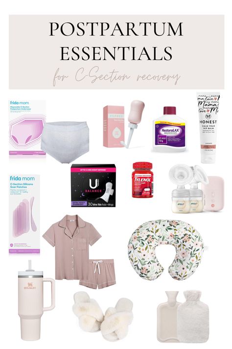 What to get to prepare for your c-section for the most comfortable recovery! Labor And Delivery Must Haves, Postpartum Essentials C Section, C Section Recovery Gift Basket, C Section Post Partum Essentials, C Section Post Partum, C Section Must Haves, C Section Essentials, C Section Recovery Kit, C Section Recovery Essentials