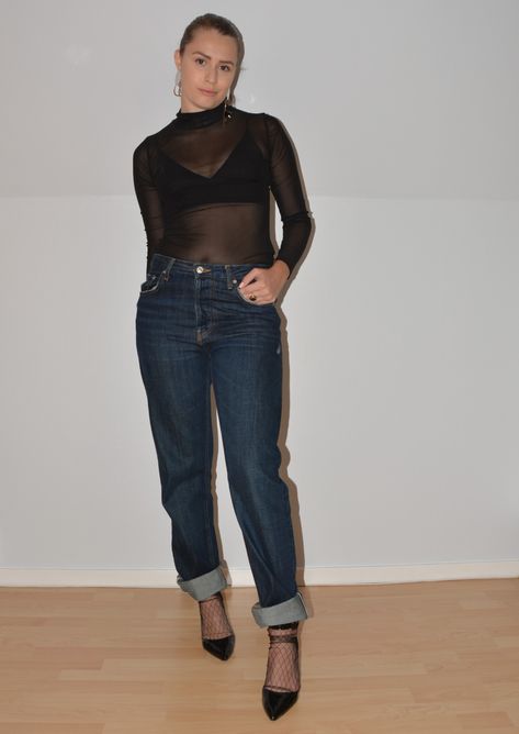 Black Mesh Turtleneck Outfit, Sheer Turtleneck Outfit, Mesh Turtleneck Outfit, Mock Neck Outfit, Sheer Turtleneck, Mesh Turtleneck, Turtleneck Outfit, Mesh Socks, Mock Turtleneck