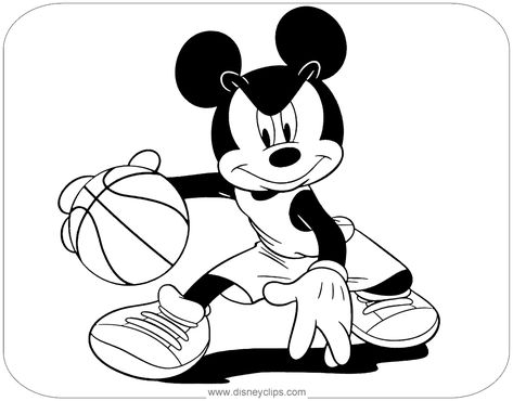 coloring page of Mickey Mouse playing basketball #mickeymouse Mickey Mouse Activities, Mickey Mouse Basketball, Basketball Coloring Pages, Peace Sign Drawing, Basketball Images, Mickey Mouse Drawing, Disney Halloween Coloring Pages, Basketball Dribbling, Mickey Coloring Pages