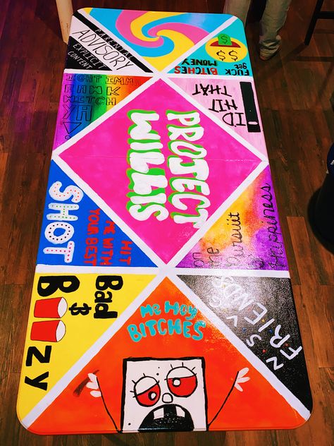 Birthday Cakes Black, Beer Pong Table Diy, Canvas Sorority, Diy Beer Pong, Diy Beer Pong Table, Custom Beer Pong Tables, Beer Pong Table Designs, Guys 21st Birthday, Beer Table