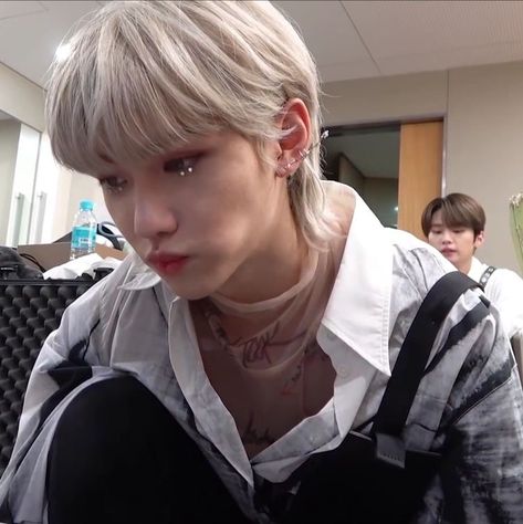 Felix White Hair, Felix Heart, Felix Icons, White Eyelashes, Lee Yongbok, Hair Icon, Platinum Hair, Short Blonde, Short Blonde Hair