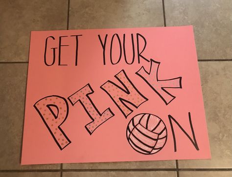 Pink Out Posters Basketball, Pink Out Fnl Posters, Senior Volleyball Posters Ideas, Volleyball Pink Out Ideas, Dig Pink Poster, Pink Out Poster Ideas, Pink Out Volleyball Posters, Pink Out Signs, Dig Pink Volleyball Posters