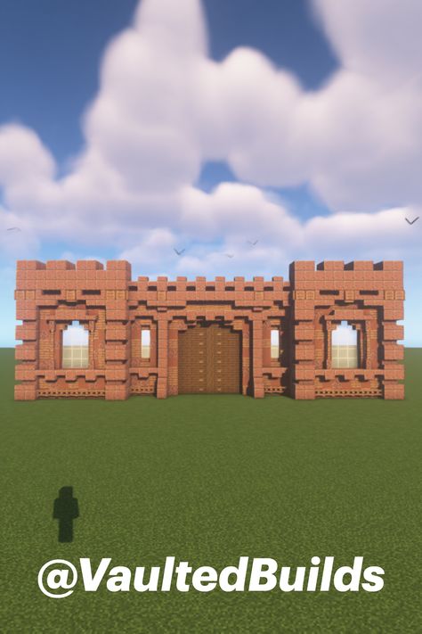 Gateway Minecraft, Minecraft Granite, Gate Design Minecraft, Castle Gate Minecraft, Minecraft Gatehouse, Minecraft Castle Gate, Dessert Village, Minecraft Gate Ideas, Minecraft Gate