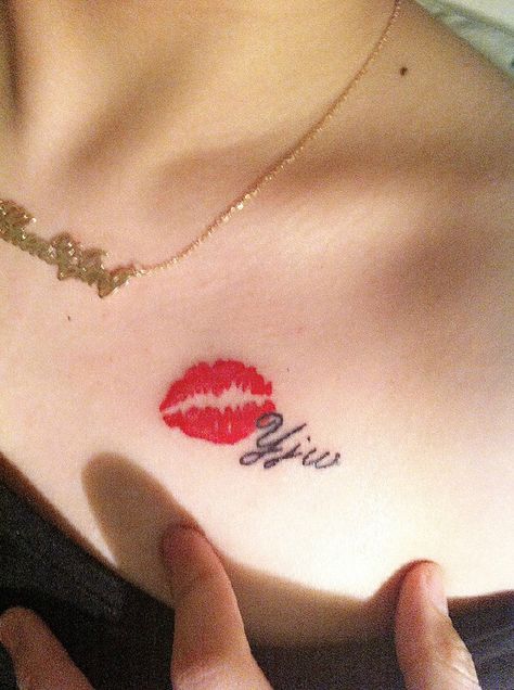 Lipstick Kissmark Lipstick, Kiss Print Tattoo, Lipstick Tattoo, Lipstick Tattoos, Kiss Print, Tattoo Neck, Lipstick Kiss, Print Tattoos, Infinity Tattoo