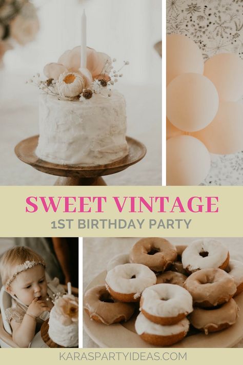 First Birthday Party Ideas Girl, Baby First Birthday Party Ideas, Vintage 1st Birthday, Princess Smash Cakes, Balloon Bunches, Vintage First Birthday, Simple First Birthday, Vintage Party Ideas, Bubble Birthday Parties