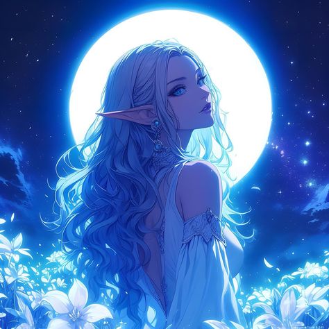 Moon Elf, Pfps Icons, Edits Aesthetic, Anime Elf, Watercolor Paintings Nature, Leopard Art, Pfp Anime, Gothic Anime, Fantasy Costumes