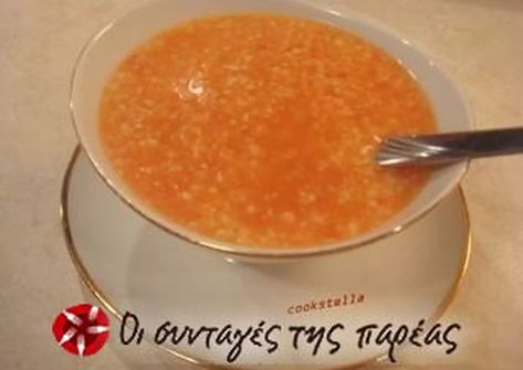 Trahanas soup with tomato Recipe by Cookpad Greece - Cookpad Trahanas Soup, Greek Cooking, Tomato Recipes, Special Recipes, Food Decoration, Learn To Cook, Winter Days, Greek Recipes, Curry Recipes