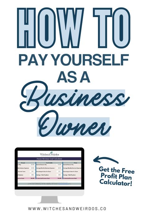 Confused on how to actually pay yourself as a small business owner, along with what the rules are and the impact on your taxes? In this blog post, learn how to pay yourself - it's SO SIMPLE you'll be surprised! Plus, get the more accounting software tips, bookkeeping templates, along with Quickbooks Online help, tips for tracking business expenses, and cash flow help at witchesandweirdos.co! How To Pay Yourself Small Business, Small Business Bookkeeping Templates, Accounting For Small Business, Housekeeping Business, Quick Books, Small Business Banking, Small Business Accounting Software, Business Tax Deductions, Soap Business