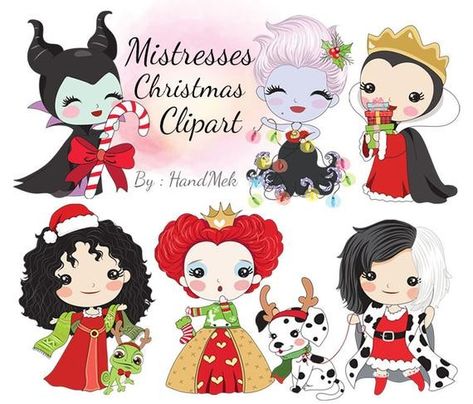 Villain Party, Baby Deco, Evil Disney, Xmas Pictures, Mermaid Christmas, Cute Disney Drawings, Disney Villain, Disney Images, Cute Christmas Wallpaper