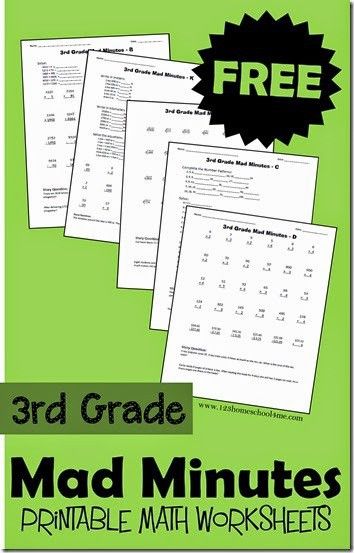 FREE 3rd Grade Math Worksheets - Help third grade students practice math with these free printable math worksheets. We use them as Mad Minutes a math game (explained in post) #math #3rdgrade #mathworksheets #freeworksheets #homeschool #3rdgrademath #mathgames Mad Minute Math, Homeschool Worksheets Free, Math Minutes, Free Printable Math Worksheets, Math Pages, Math Fluency, 3rd Grade Math Worksheets, Homeschool Worksheets, Printable Math Worksheets