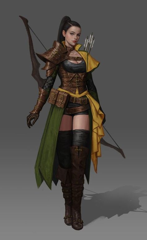 Female Aasimar, Rogue Arcane Trickster, Armor Fantasy, Female Orc, Jodelle Ferland, Arcane Trickster, Female Hunter, Female Armor, Longbow