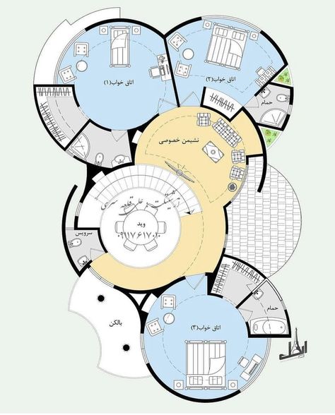 Circle Plan Architecture, Bubble Diagram, Round House Plans, Autocad Civil, Circle House, Circular Buildings, Resort Plan, Earth Bag Homes, Earth Bag