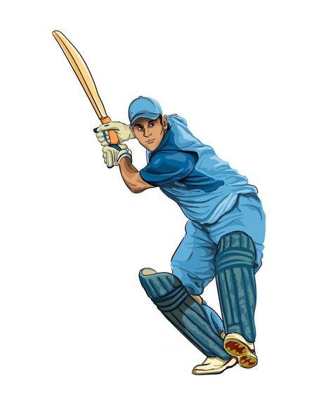 Abstract batsman playing cricket from splash of watercolors, colored drawing, realistic. Vector illustration of paints Sport Drawing Ideas Art, Sport Drawing Ideas, Sport Drawing, Playing Cricket, Cricket Logo, Sports Drawings, Sports Painting, Cricket Wireless, Drawing Realistic