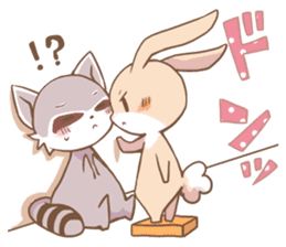 Raccoon And Rabbit, Bunny And Raccoon, App Stickers, Bunny Drawing, Set Love, I Love My Wife, Chat App, Racoon, Fun Stickers