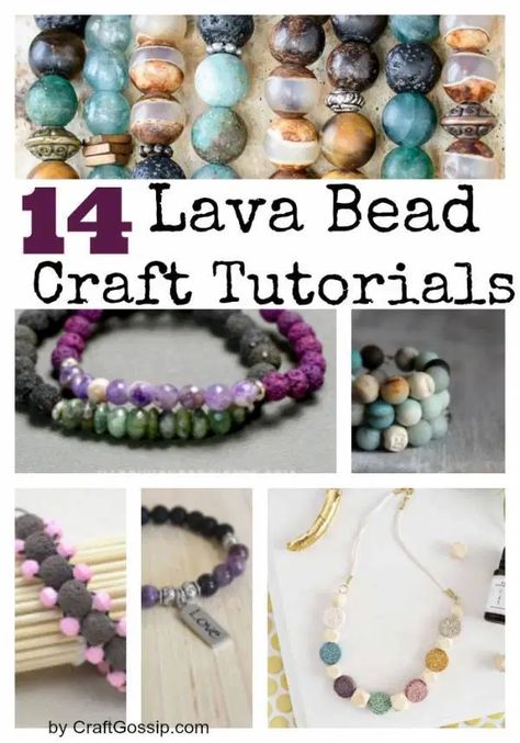 14 Lava Bead Jewelry Making Tutorials Handmade Jewelry Tutorials Bracelets, Lava Bead Jewelry, Beads Jewelry Making Tutorials, Diy Bling, Diy Jewelry Making Tutorials, Lava Bead Bracelet, Diy Jewelry Tutorials, Key Charms, Crafting Jewelry