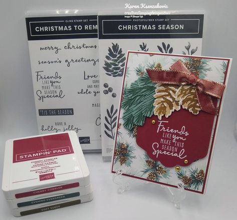 Stampin Up Christmas Season, Merry Christmas Friends, Painted Christmas Cards, Stamping Crafts, Good Sunday Morning, Christmas Season Greetings, Team Meeting, December Holidays, Stampin Up Christmas