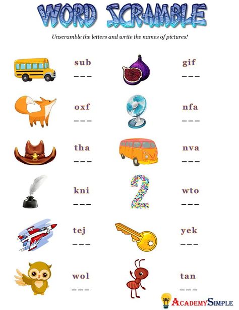 Teaching Punctuation, Preschool Worksheets Free Printables, Jumbled Words, English Grammar Notes, Words Worksheet, Words Vocabulary, Reading Comprehension For Kids, 3 Letter Words, Scramble Words