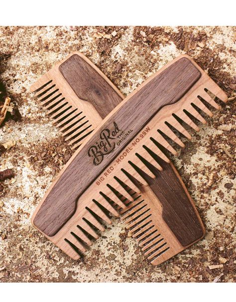 Big Red Beard Comb No.99W Beard Comb Beard Accessories, Comb Pin, Cnc Machine Projects, Beard Care Products, Handmade Comb, Red Beard, Wood Comb, Beard Comb, Intarsia Woodworking