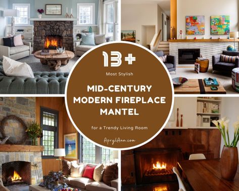 Mid Mod Fireplace Ideas, Electric Fireplace Mid Century Modern, Fireplace Makeover Mid Century Modern, Fireplace Decor Mid Century Modern, Mid Century Modern Mantle Decorating Ideas, Fireplace Screen Mid Century Modern, Mid Century Modern Fireplace Mantel, Mid Century Fireplace Decor, Mid Century Gas Fireplace