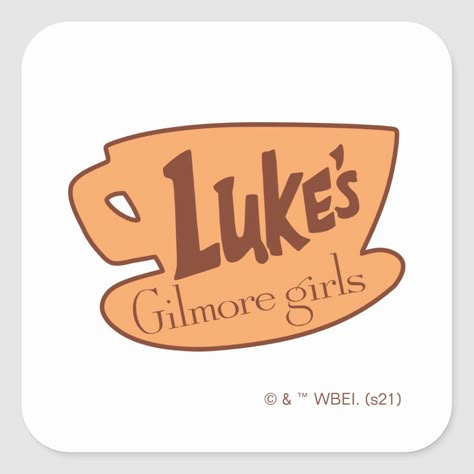 Luke's Diner Logo Square Sticker  A square sticker featuring the logo of Luke's Diner, the popular diner from the TV show Gilmore Girls. Perfect for fans of the show!  #gilmoregirls #lukesdiner . #Gilmore_Girls_Stickers #Gilmore_Girls_Poster #Diner_Logo #Luke's_Diner Gilmore Girls Stickers, Gilmore Girls Poster, Diner Logo, Luke's Diner, Gilmore Girls Luke, Lukes Diner, Girl Drawing Easy, Gilmore Girl, Personalized Stickers