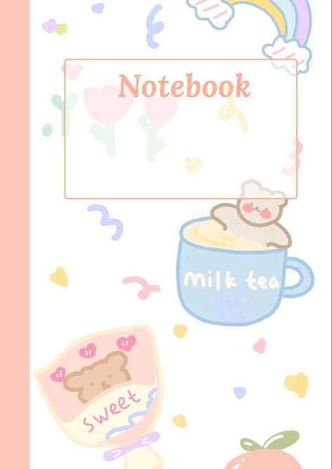 Kawaii Notebook Cover Template, Goodnotes Cover Cute, Folder Cover Design Aesthetic, Collanote Templates, Cute Notebook Covers Goodnotes, Aesthetic Notebook Pages, Goodnotes Cute, Digital Notebook Covers, Book Cover Art Diy