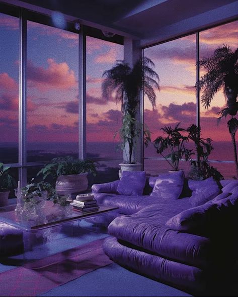 Apartment Decor Luxury, 1970 Interior Design, Vaporwave Room, Penthouse Aesthetic, 80s Interior Design, 80s House, Dreamscape Architecture, 80s Home, 80s Interior