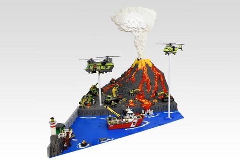 Welcome to the Volcano Island | The Brothers Brick | LEGO Blog Lego Hobby, Explorer Theme, Volcano Island, Brick Lego, Lego Universe, Lego Kits, Lego Christmas, Lego Boards, Lego Lovers