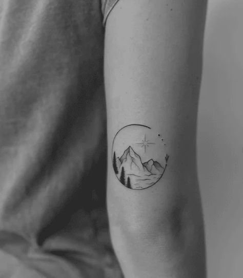 40+ Mountain Tattoo Ideas: Stunning Designs For Nature Lovers Nc Mountains Tattoo, Vermont Mountain Tattoo, Blue Ridge Mountain Tattoo, Mount Rainier Tattoo, Mountain Lake Tattoo, Alaska Tattoo Ideas, Lake Tattoo Ideas, Vermont Tattoo, The Lovers Tattoo