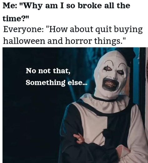 Horror Humor, Scary Stories To Tell, Halloween Memes, Funny Horror, Horror Lovers, Halloween Movie, Movie Memes, Good Morning Funny, Speculative Fiction