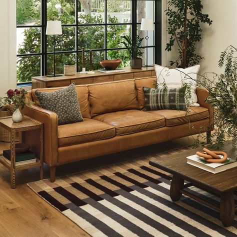 Hamilton Leather Sofa (70"–91") | West Elm Caramel Sofa Living Room Ideas, Caramel Leather Sofa Living Rooms, 2 Couches In Living Room, Brown Leather Sofa Living Room Ideas, Tan Leather Couch Living Room, Tan Sofa Living Room, Caramel Leather Sofa, Brown Leather Sofa Living Room, West Elm Living Room