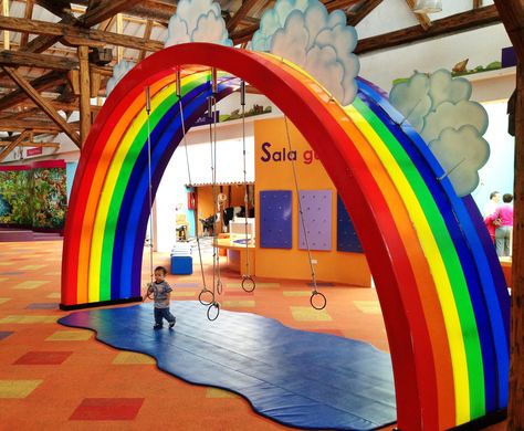 Under the Rainbow! Modern Playground, Rainbow Ideas, Kindergarten Interior, Pre Primary, Best Christmas Toys, Dream Nursery, 1970s Childhood, Paw Paws, Lobby Interior Design