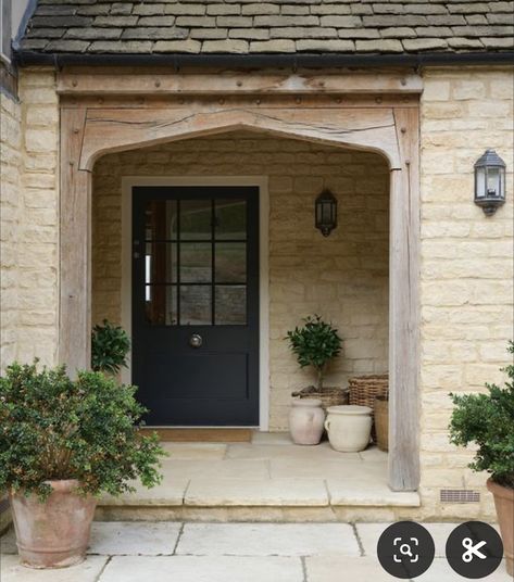 British Farm, Porch Entrance, Border Oak, Stone Porches, Cottage Front Doors, Oak Front Door, Farmhouse Entry, Oak Framed Buildings, Stone Farmhouse