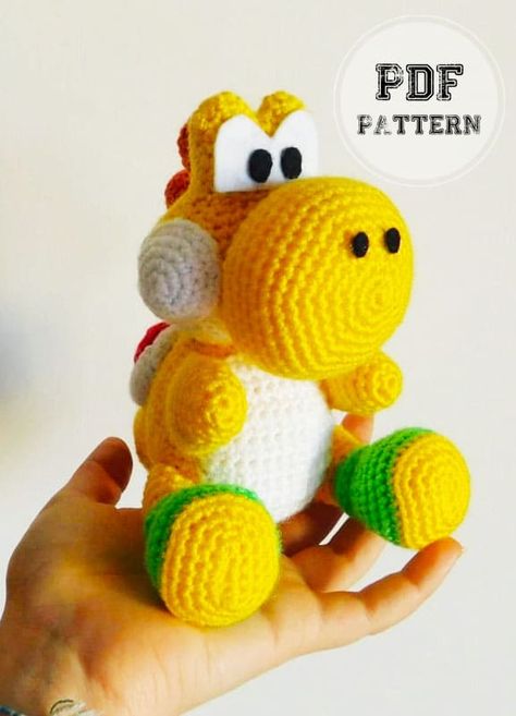 Dinosaur Amigurumi Pattern, Yoshi Amigurumi, Crochet Pattern Free Amigurumi, Dinosaur Amigurumi, Pattern Free Amigurumi, Crochet Amigurumi Free Patterns, Famous Cartoons, Cute Dinosaur, Eye Design