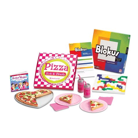 The Pizza Party Set is a My American Girl accessory released in 2015 and retired in 2018. Retail cost was $34. Miniature Blokus Pizza Party Set II American Girl Doll Accessories Food, American Girl Food, American Girl Doll Sets, Accessoires Barbie, American Girl Doll House, American Girl Doll Furniture, American Girl Accessories, America Girl, American Girl Doll Crafts