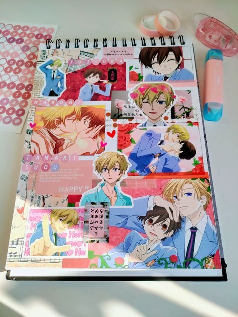 Ouran Host Club Characters, Homemade Journal, Scrapbook Pictures, Anime Journal, Ouran Host Club, Scrapbook Book, High School Host Club, Ouran High School Host Club, Bullet Journal Design Ideas