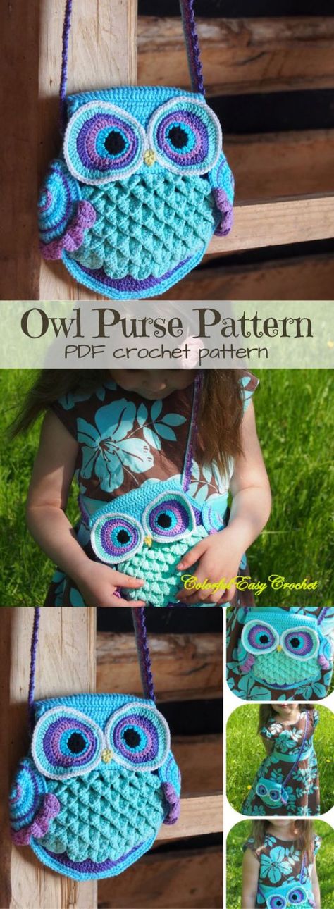 Crochet Owl Purse, Owl Purse, Handbags Patterns, Crochet Shell Stitch, Purse Pattern, Crochet Purse, Crochet Purse Patterns, Purse Patterns, Crochet Bags