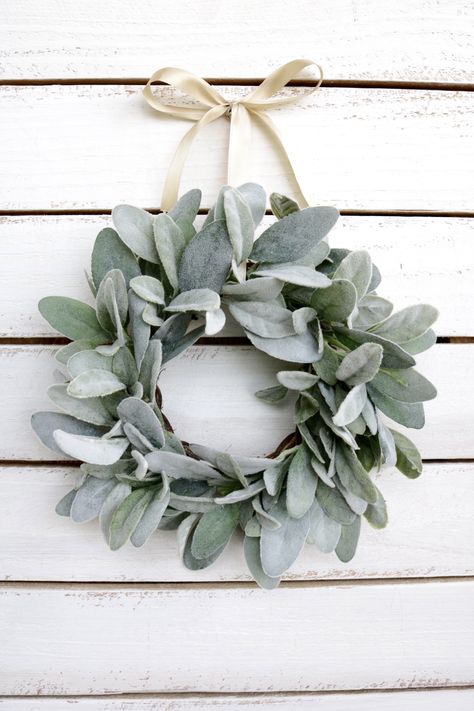 elcome friends and family into your home this winter or holiday season with this farmhouse inspired greenery wreath! Perfect for all seasons and can be used inside on windows, cabinets, frames and even as candle rings! Wonderful as housewarming gifts, weddings and baby showers. Adorable in every way, you'll have to see it for yourself! The wreath pictured is made on a 6in. natural grapevine wreath measuring 10-11 inches in diameter from leaf tip to leaf tip. Wreaths For Windows Inside, Wreath Greenery, Small Wreath, Window Wreath, Lambs Ear Wreath, Small Wreaths, Pinecone Wreath, Mini Wreaths, Wreath Farmhouse