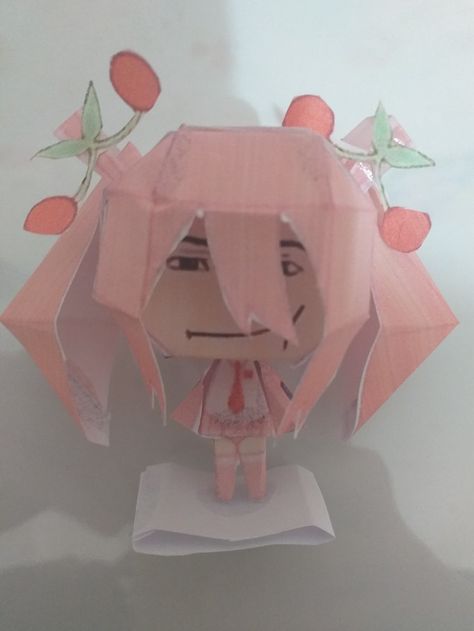 Sakura Miku Papercraft, Madoka Papercraft, Sakura Hatsune Miku, Cube Template, Roblox Face, Sakura Miku, Paper Toys Template, Paper Puppets, Paper Doll Template