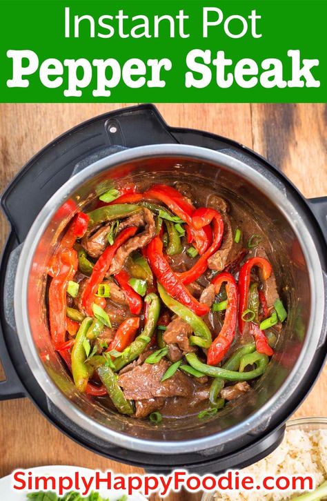 Instant Pot Pepper Steak Recipe, Pepper Steak Recipe Instant Pot, Instant Pot Pepper Steak, Cooked Peppers, Peper Steak, Pepper Steak Stir Fry, Meal Prep Lunches, Steak Stir Fry, Pepper Steak Recipe