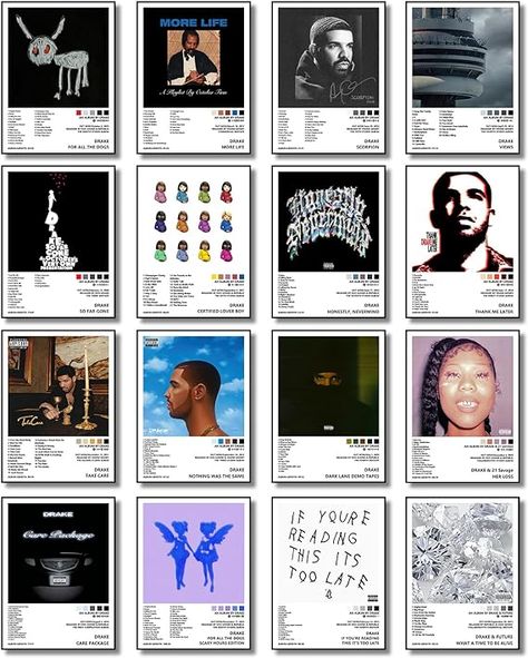 Music Posters For Room, Album Cover Wall Decor, Drake Poster, Drake Album Cover, Room Decor Posters, Art For Room Decor, Mean Girls Party, Wall Art For Room, Drakes Album