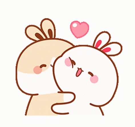 Cute Bunny Rabbit Sticker - Cute Bunny Rabbit Heart - Discover & Share GIFs Cuddling Gif, Hug Gif, Cute Hug, Rabbit Gif, Cute Bunny Cartoon, Cute Bear Drawings, Cute Kawaii Animals, Cute Cartoon Images, Gif Animation