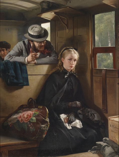 Der lästige Kavalier, or, The Irritating Gentleman, done in 1874 by the German artist Berthold Woltze (1829-1896). Irritating Gentleman, Berthold Woltze, Era Victoria, Istoria Artei, Victorian Paintings, Rennaissance Art, Edouard Manet, Art Ancien, Classic Paintings