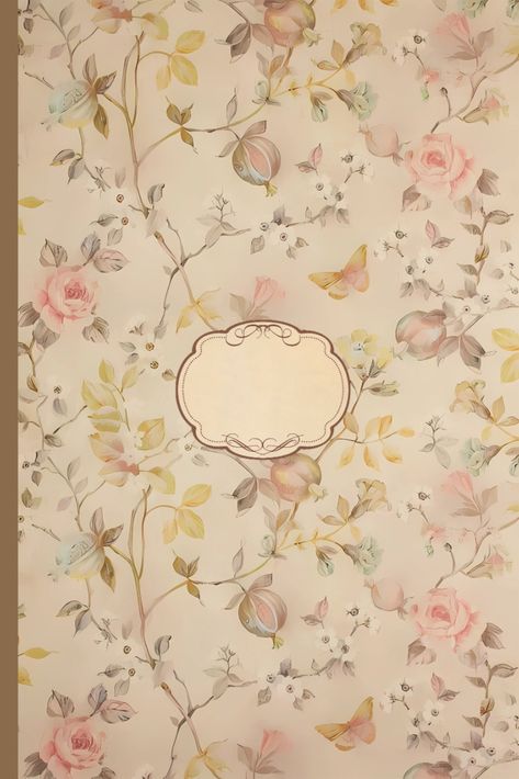 Vintage notebook/journal with lined pages and pretty interior is now available on Amazon!💗 Coquette Notebook, Diary Cover Design, Goodnotes Covers, Goodnotes Cover, Book Cover Art Diy, Samsung Notes, Papel Vintage, Vintage Paper Background, Book Cover Template