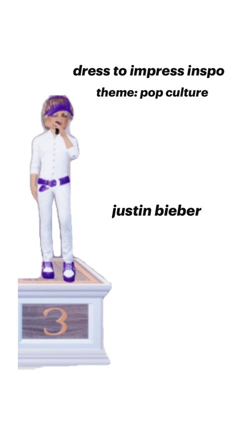 theme: pop culture Dti Fits, Justin Bieber, Dress To Impress, Pop Culture, Quick Saves