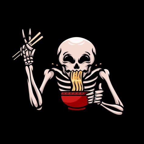 Ramen Illustration, The Skull, Ramen, Vector Art, Vector Free, Royalty Free, Clip Art, Halloween, Art