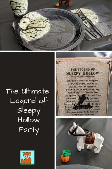 Get ready for a hauntingly good time with these Easy & Inexpensive ideas for a Legend of Sleepy Hollow party! Perfect as a Halloween or Autumn celebration, this guide will take you through creating an unforgettable Headless Horseman-themed event, complete with chilling decorations, eerie games, and frightfully delightful activities. Click here to start planning your ultimate spooky soirée! Sleepy Hallow Halloween Decor, Sleepy Hollow Party, Legend Of Sleepy Hollow Party, The Legend Of Sleepy Hollow Activities, Halloween Sleepy Hollow Decor, Sleepy Hollow Decor, Headless Horseman Halloween, Sleepy Hollow Halloween, Sleepy Hollow Headless Horseman