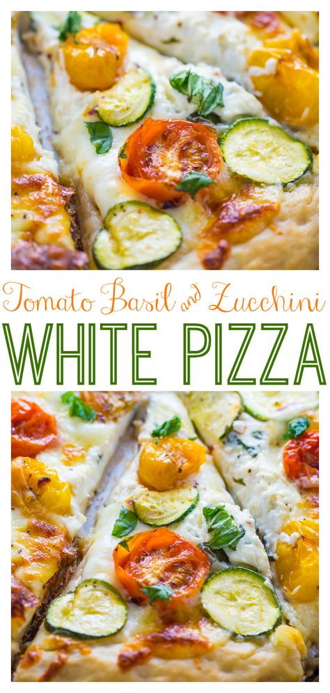 Vegetarian Pizza Toppings, Pizza With Tomatoes, Zucchini Pizza Recipes, Savory Donuts Recipe, White Pizza Recipe, Farmhouse Cooking, Squash Pizza, Flatbread Pizza Recipes, White Pizza Recipes