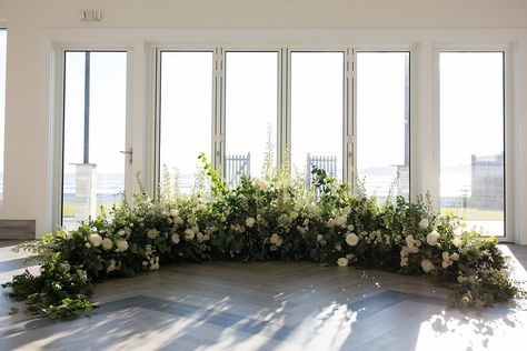 Wedding Floral Floor Arch - Wedding Flowers on The Newport Bride Floral Floor Arch, Wedding Alter Flowers, Floor Flowers, Alter Flowers, Floral Floor, Wedding Alters, Floral Arch Wedding, Wedding Reception Flowers, Arch Wedding