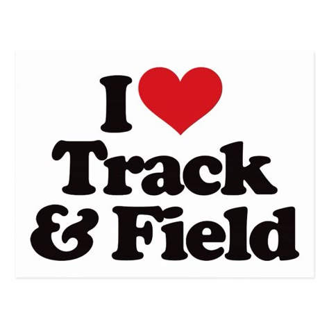 I Love Track and Field. This design is available on a variety of items that range from t-shirts, shirts, mugs, hats, bags, stickers, buttons, etc. They make great gifts for anyone or athlete for any occasion. You also have the ability to customize this item to fit your wants and needs... Track Workout Training, Track And Field Sports, Track Quotes, Athletics Track, Field Athletes, Track Pictures, Track And Field Athlete, Track Meet, Shot Put